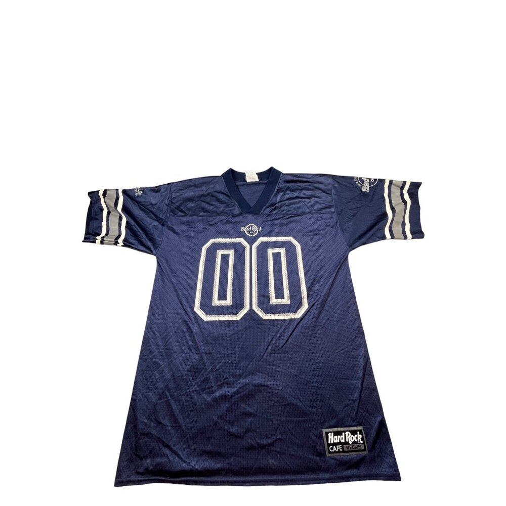 Authentic Hard Rock Cafe Nashville Tennessee Jersey Mens Medium Blue Football